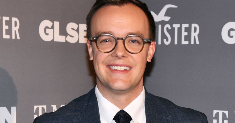 Chasten Buttigieg pictured at a red carpet event.
