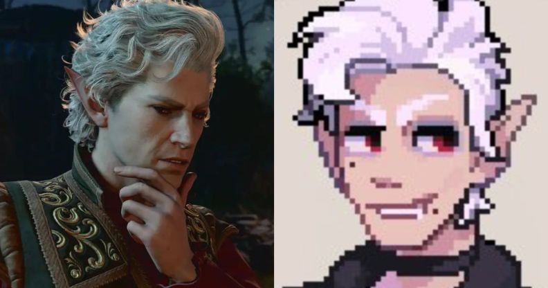 An image of Astarion from Baldur's Gate three next to an image of Astarion in Stardew Valley