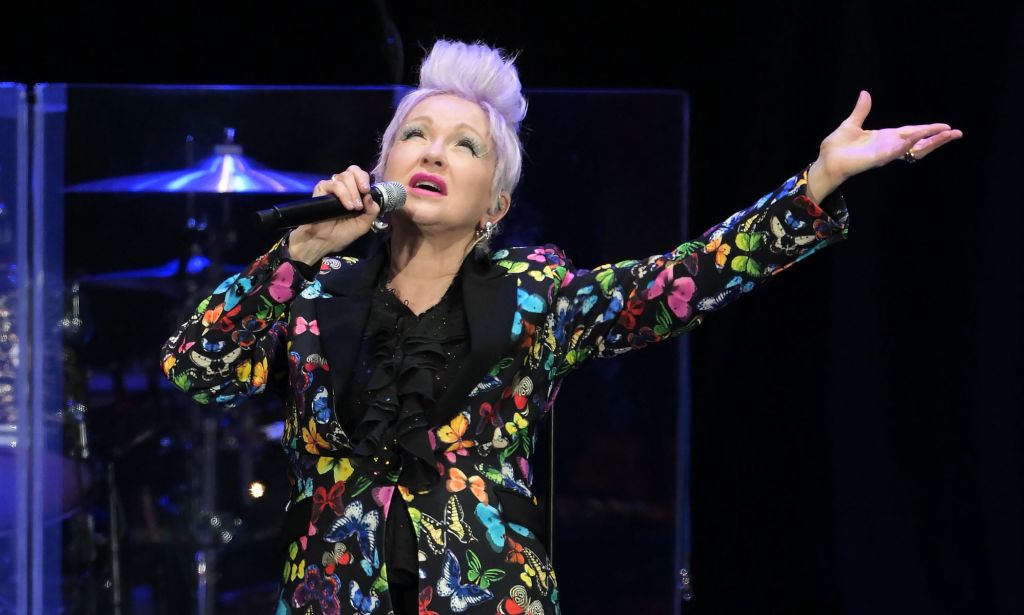 Cyndi Lauper singing.