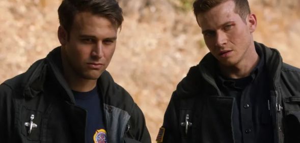 Edmundo "Eddie" Diaz (Ryan Guzman) and Evan "Buck" Buckley (Oliver Stark) in 9-1-1. (Fox)