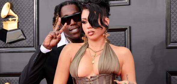 Kali Uchis has welcomed her first child with Don Toliver. (Getty)