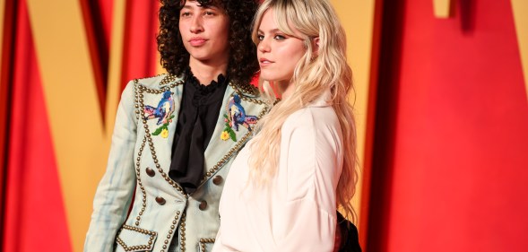 The pair appeared to confirm their relationship status. (Getty)