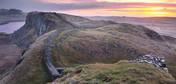 Stock image of Hadrian's Wall at Steel Rigg