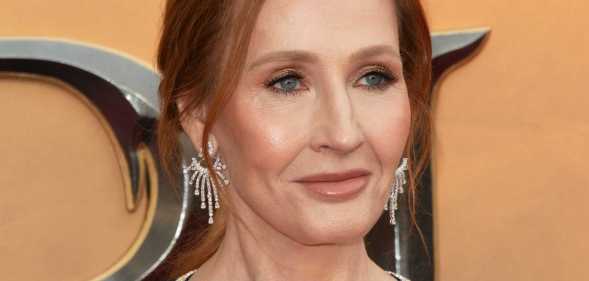 JK Rowling arrives at the "Fantastic Beasts: The Secret of Dumbledore" World Premiere at The Royal Festival Hall on March 29, 2022 in London, England.