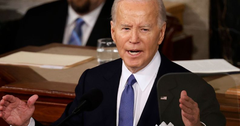 Joe Biden during the 2024 State of the Union address.