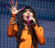 LONDON, ENGLAND - JUNE 04: Loreen, winner of Eurovision 2023, performs at the Mighty Hoopla Festival 2023 at Brockwell Park on June 04, 2023 in London, England. (Photo by Joseph Okpako/WireImage)