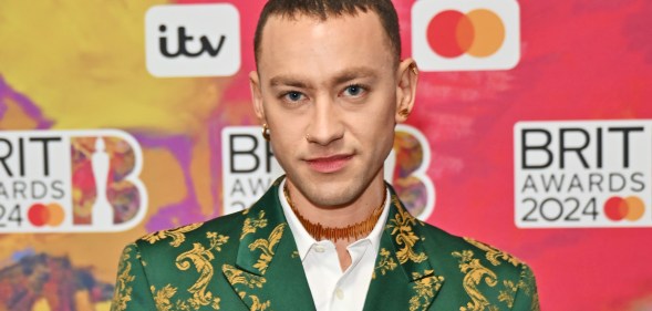 LONDON, ENGLAND - MARCH 02: (EDITORIAL USE ONLY. NO PUBLICATIONS DEVOTED EXCLUSIVELY TO THE ARTIST) Olly Alexander attends The BRIT Awards 2024 at The O2 Arena on March 2, 2024 in London, England. (Photo by Jed Cullen/Dave Benett/Getty Images)