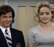 Sharon Stone and Dana Carvey in Saturday Night Live's (SNL) 1992 Aiport Security Sketch
