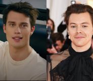 Nicholas Galitzine in the Idea of You trailer (left) and Harry Styles (right).