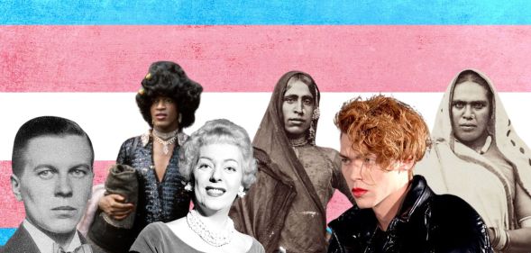 This is a collage type image of notable trans figures throughout history.