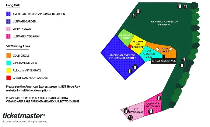 The map for BST Hyde Park 2024.