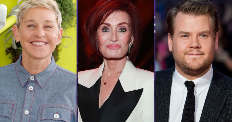 Ellen DeGeneres, Sharon Osbourne and James Corden.