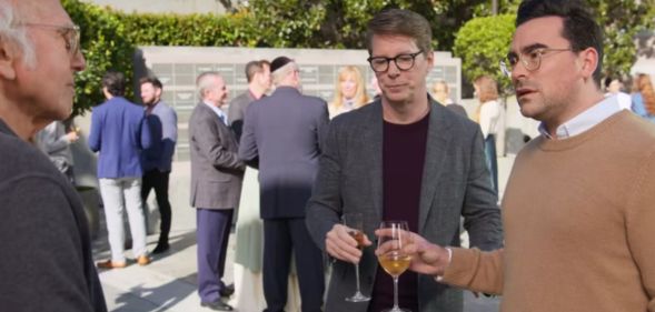 Larry David, Sean Hayes, and Dan Levy in Curb Your Enthusiasm