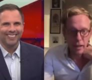 Side by side images of Dan Wootton and Laurence Fox during a segment on Wootton's GB News show that had, what Ofcom called, 'misogynistic' remarks by Fox