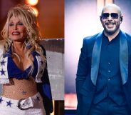 Dolly Parton (left) and Pitbull (right)