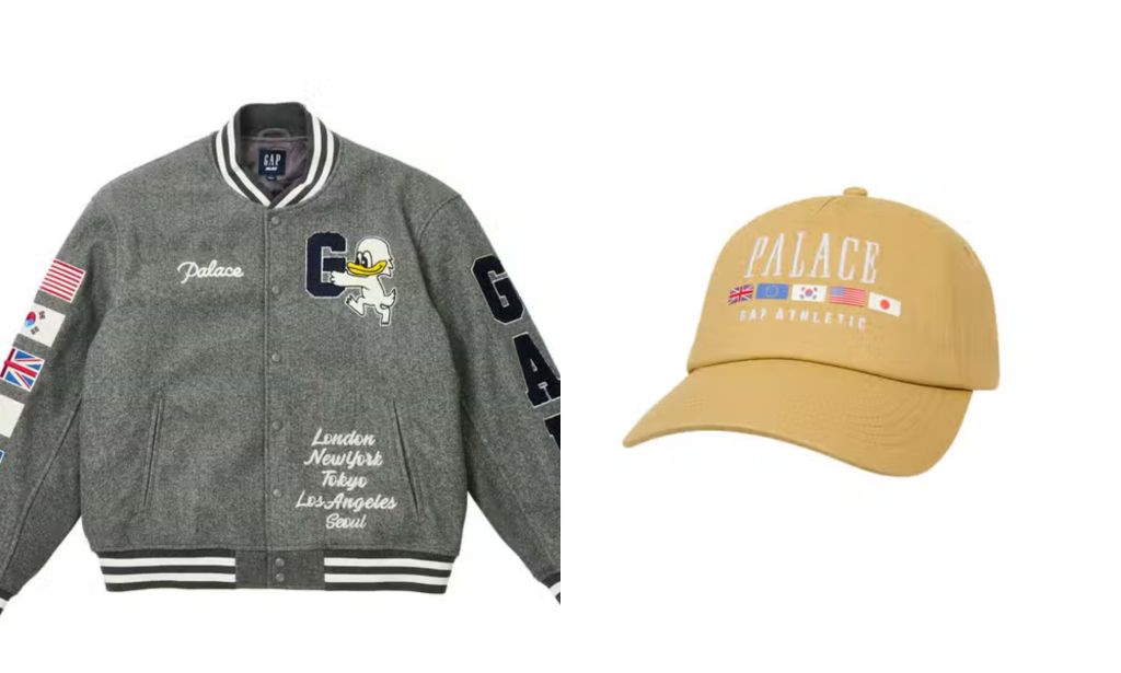 Shopper can get bomber jackets and caps as part of the collection. (Gap/Palace)
