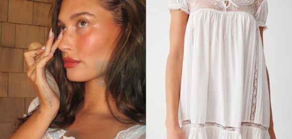This is where to buy Hailey Bieber's nightgown dress from Instagram.