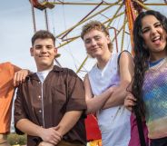 Characters Tao Xu, Isaac Henderson, Darcy Olsson, and Sahar Zahid in Hearstopper season three. (Netflix)