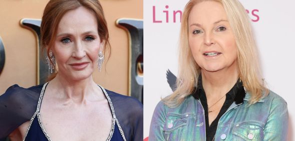 Side by side images of Harry Potter author JK Rowling and trans journalist India Willoughby