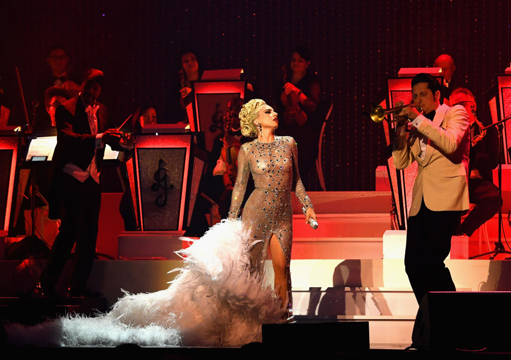 Lady Gaga performing at her 'Jazz & Piano' Las Vegas residency.