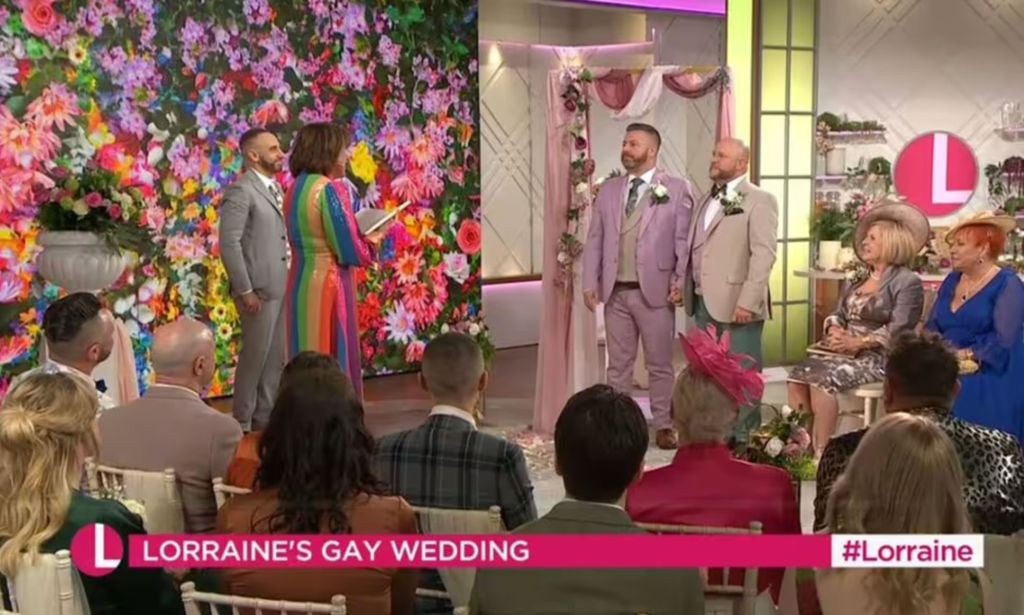 Lorraine Kelly ordains a gay wedding.
