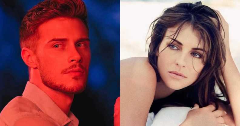 Max Parker (left) Elizabeth Hurley (right)