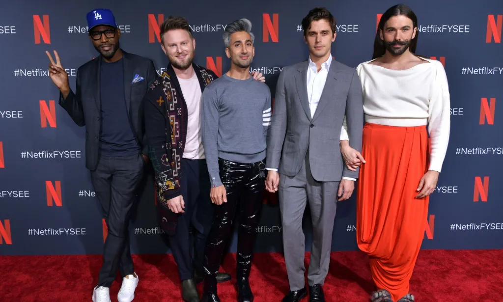 The Fab Five, the stars of Netflix's Queer Eye Reboot, pose together for a photo