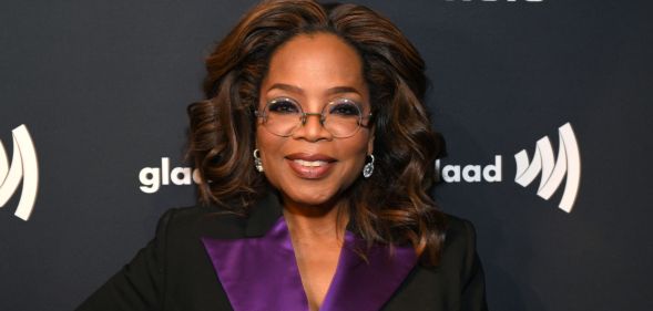 Oprah Winfrey at the GLAAD Awards red carpet.
