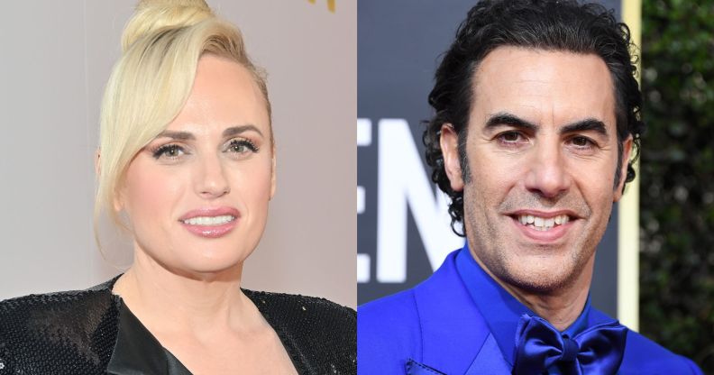 Rebel Wilson and Sacha Baron Cohen.