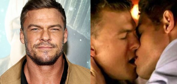 The Ministry of Ungentlemanly Warfare star Alan Ritchson (left) and as gay character Tripp in 90210