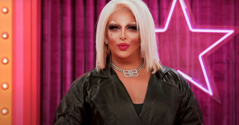 Roxxxy Andrews entering the Werk Room in Drag Race All Stars 9.