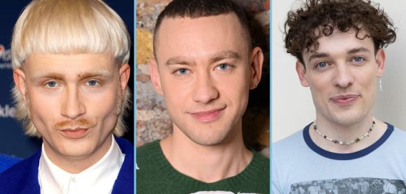 Eurovision Song Contest entrants Joost Klein, Olly Alexander, and Nemo.