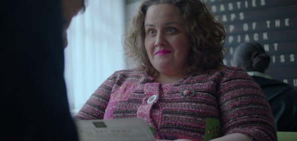 Jessica Gunning as Martha, who is based on a real-life stalker, in Baby Reindeer on Netflix