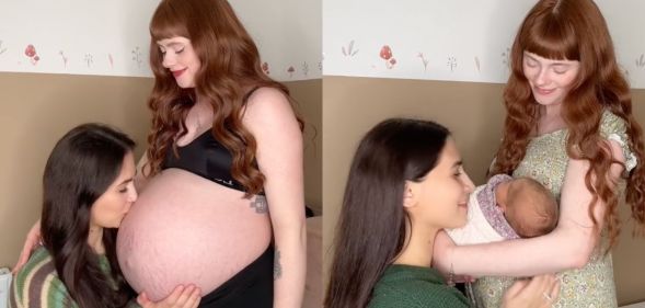 TikTok influencers Caitlin and Leah announce the birth of their baby girl