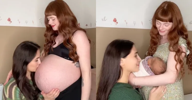 TikTok influencers Caitlin and Leah announce the birth of their baby girl