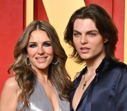 BEVERLY HILLS, CALIFORNIA - MARCH 10: Elizabeth Hurley and Damian Hurley attend the 2024 Vanity Fair Oscar Party hosted by Radhika Jones at Wallis Annenberg Center for the Performing Arts on March 10, 2024 in Beverly Hills, California. (Photo by Axelle/Bauer-Griffin/FilmMagic)