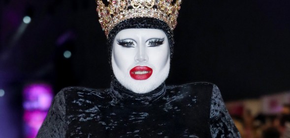 LONDON, ENGLAND - JANUARY 06: Danny Beard walks the runway during the official opening ceremony of RuPaul’s DragCon UK at ExCel on January 06, 2023 in London, England. (Photo by Lia Toby/Getty Images)
