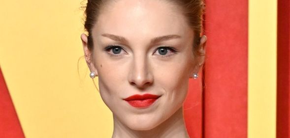 Hunter Schafer at a Vanity Fair red carpet event.