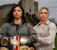 Welsh professional boxer Lauren Price (right) and undisputed world champion Jessica McCaskill (left)