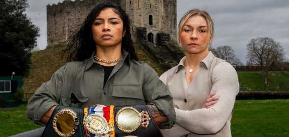Welsh professional boxer Lauren Price (right) and undisputed world champion Jessica McCaskill (left)