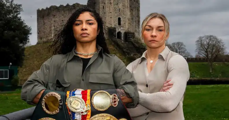 Welsh professional boxer Lauren Price (right) and undisputed world champion Jessica McCaskill (left)