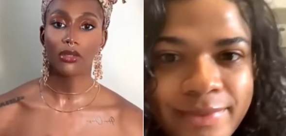 Composite image shows victim on the right and her interviewer on the left: both the victim and her interviewer are Black women