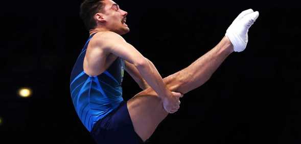 Rayan Dutra on day two of the 37th FIG Trampoline Gymnastics World Championships