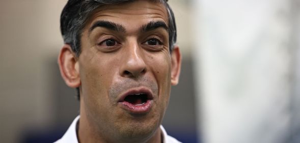 Rishi Sunak speaking during a public appearance.