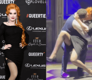 Drag Race star Jinkx Monsoon making out with Corbin Bleu in Broadway's Little Shop of Horrors