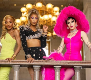 The We're Here cast had homophobic slurs hurled at them. (HBO)