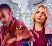 Ncuti Gatwa and Millie Gibson as Doctor Who and Ruby Sunday in the interior of the TARDIS