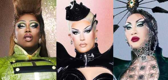 RuPaul's Drag Race season 16 finalists Sapphira Cristál, Plane Jane and Nymphia