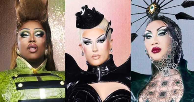 RuPaul's Drag Race season 16 finalists Sapphira Cristál, Plane Jane and Nymphia