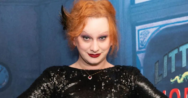 Jinkx Monsoon poses following her performance in the Off-Broadway production of Little Shop of Horrors.